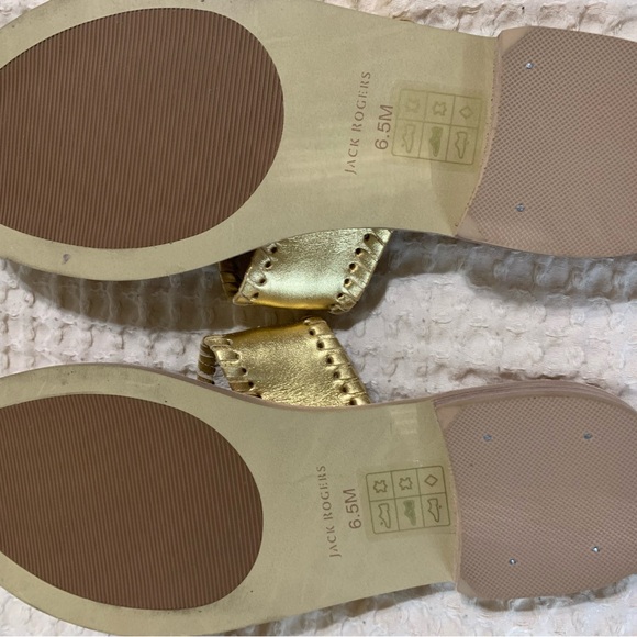 Jack Rogers Flat Sandal, Gold, 6.5 - Picture 2 of 4